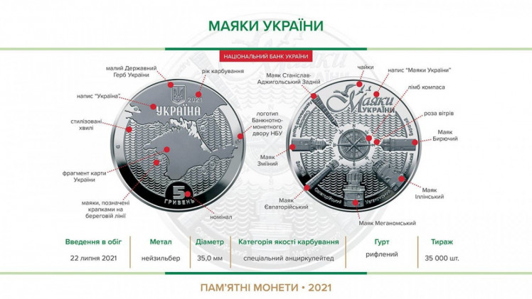 монета Маяки Украины
